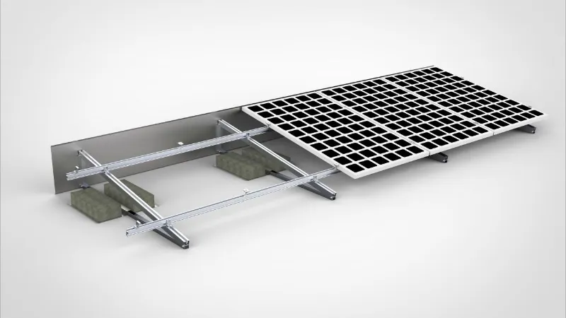 Carbon Steel Ballasted Solar Flat Tak Montering