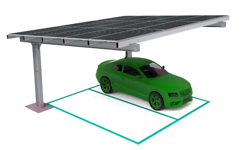 Karbonstål Vanntett Y Type Solar Carport Montering