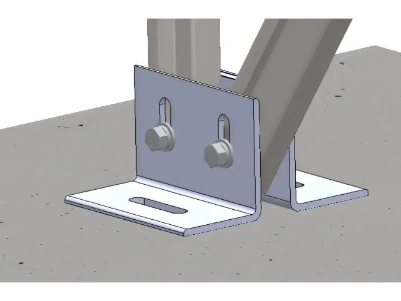 Double Hole Steel Solar Mount Base